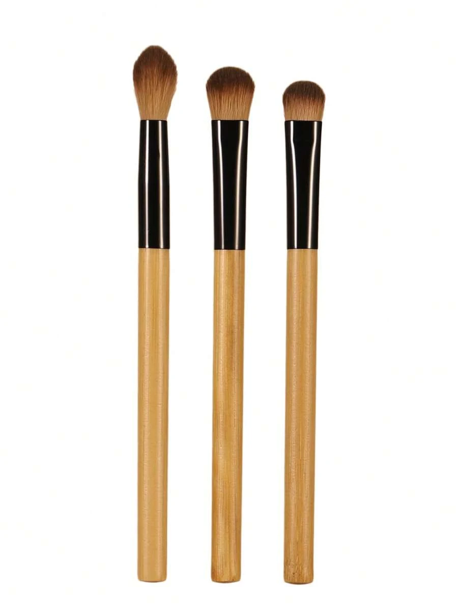 1/3pcs Of Soft Eye Makeup Brushes,Handle Made Of Bamboo,Including Eye Shadow Brush, Fluorescent Brush, Daubing Brush, Fine Brush Hair Eye Shadow Makeup Tools