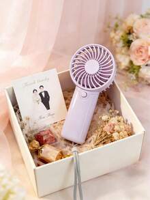 1pc Mini Handheld Electric Fan - Portable Lightweight Battery Powered Quiet Cooling Fan, Suitable For Summer Outdoor, Indoor And Patio Use, Portable Cooling Fan, Fashionable Handle Design - Multicolor - View 19