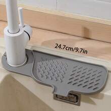 2pcs Rotatable Soft Kitchen Sink Splash Guard And Drain Mat, Anti-Slip Drainage Design, Suitable For Bathroom And Kitchen Sink - 2PCS - View 8