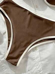 Damen Mode hochwertige glänzende Materialien Muschelförmige Tasche, Muschelförmiges Accessoire mit abnehmbarem Riemen, Schlankheits-Bikini-Set mit 2 Teilen für Strandurlaub Sommer - Verschiedenfarbig - Übersicht 4