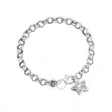 Silver Shiny Glass Crystal Star Pendant Chain Bracelet - Elegant And Simple Women's Jewelry, Suitable For Daily Wear And As A Gift Presentation - Star Chain Bracelet - View 5