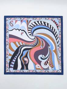 1件装抽象印花围巾、披肩、颈巾、头巾（女士款） - 彩色 - 查看 2