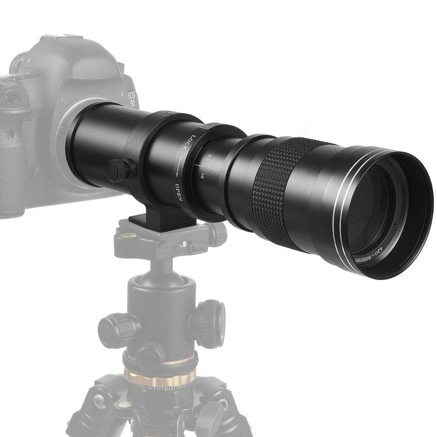 420-800mm F8.3 远摄变焦镜头（手动对焦）+ T 卡口，兼容索尼 A7 IV-III/ZV-E10/A7R V/A7C II/A7R IV/A7S III/A1/A9 III/A6400/A6100/A9 II/A7 II/A6000/NEX-6/NEX-5/Alpha 微单相机