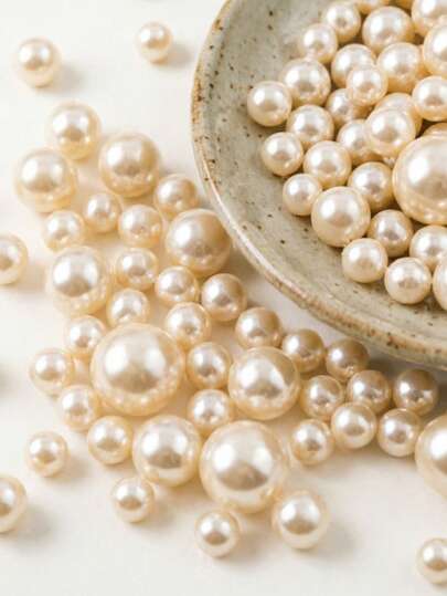 100-400 hạt ngọc trai giả màu ngà, thích hợp để tự làm trang sức, vòng tay, dây chuyền, bông tai, đồ trang trí nhà cửa, vật liệu làm đồ thủ công bằng hạt.