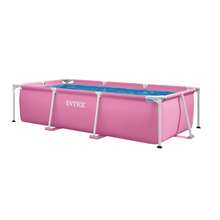 Intex 28266EH 7'L X 5'W X 23-5/8"H Rectangular Metal Frame Above Ground Outdoor Backyard Swimming Pool, 439 Gallons Of Water, Pink - Rectangle - 查看 9