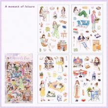 1 Sheet Funny Time Collection Series Character Pattern Stickers, Scrapbooking Material DIY Stickers For Children Funny Stickers Kindle Scrapbook Supplies Laptop Sticker - Multicolor - View 13