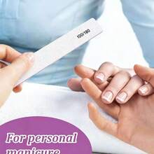 20pcs Professional Nail Files, 100/180 Grit Double-Sided Reusable, Violet Striped Sandpaper Design, Suitable For Acrylic Nails - Ideal For Home And Salon Use, Professional Manicure Product - Mauve Purple - View 10