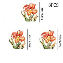 1张/2张/3张高清郁金香图案热转印贴纸，简易DIY熨烫贴纸，无缝粘合，高抗撕裂性，防褪色且可水洗，适用于背包/枕头/裤子/沙发套 - 图片仅供参考 - 多色 - 查看 14