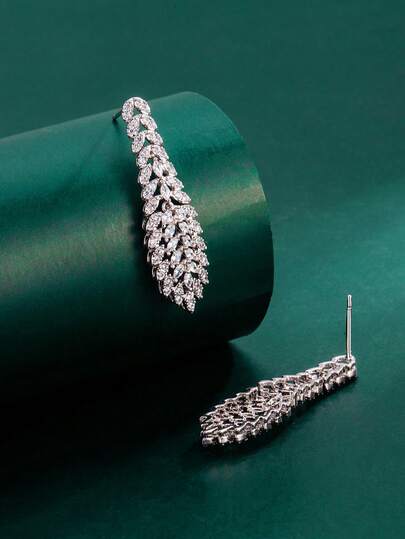 1对Tylionnejewelry奢华女士立方氧化锆吊坠耳环，优雅女士珠宝，婚礼和周年纪念日