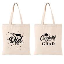 1 túi quà tốt nghiệp cỡ lớn, túi vải bố tái sử dụng, thích hợp để đựng quà tặng trong tiệc tốt nghiệp hoặc trao đổi quà. - Xem 1