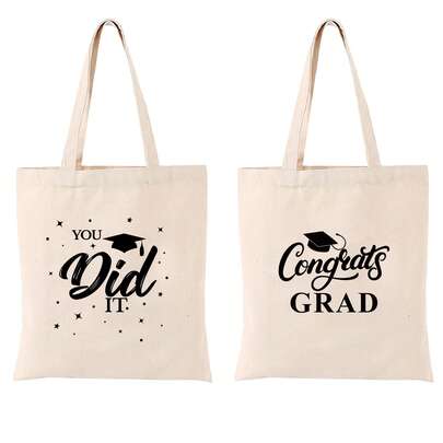 1个大号毕业礼物袋，可重复使用的帆布手提袋，适合毕业派对礼物交换。