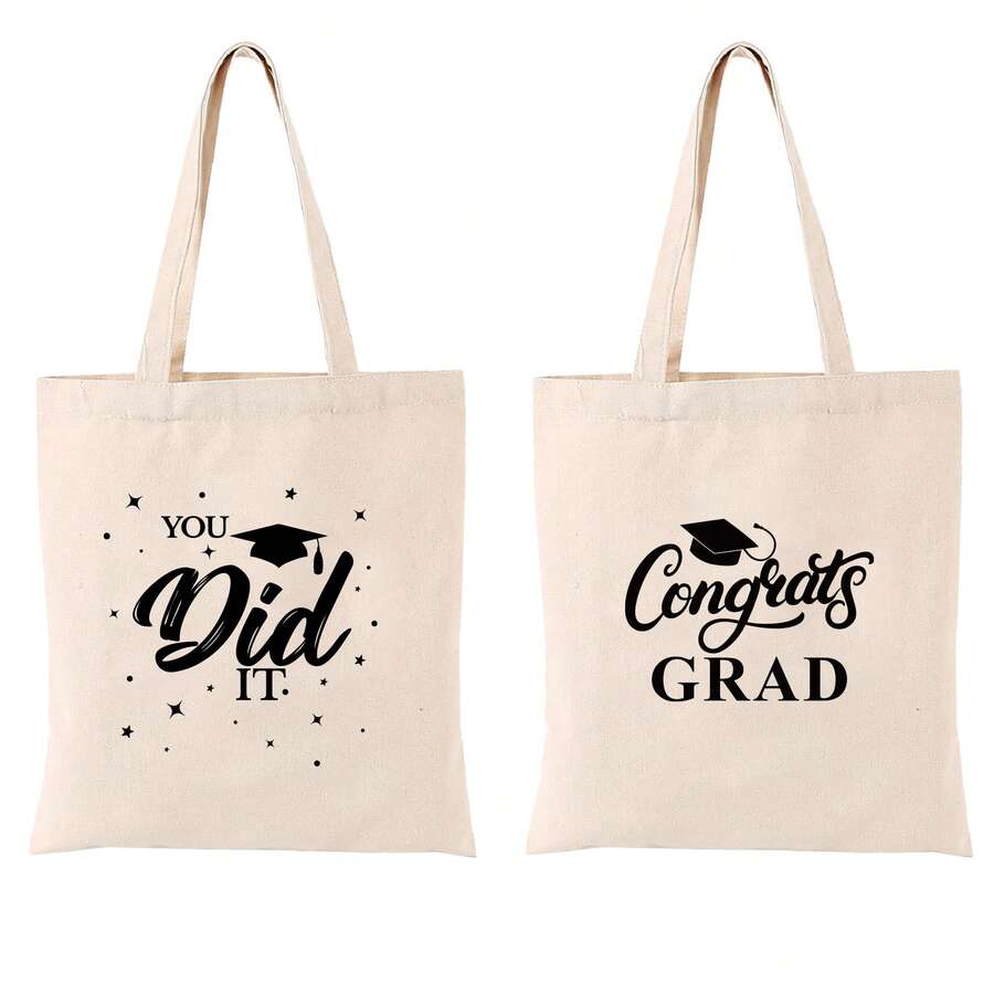 1 túi quà tốt nghiệp cỡ lớn, túi vải bố tái sử dụng, thích hợp để đựng quà tặng trong tiệc tốt nghiệp hoặc trao đổi quà. - Xem 1