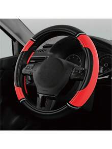 1 pieza Funda de volante de cuero para automóvil, protector de volante antideslizante de cuero de microfibra transpirable, ajuste universal para la mayoría de los automóviles - Diamante - Ver 16