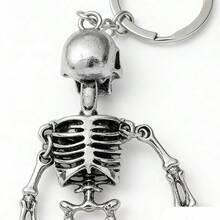 Cartoon Skull Keychain, Fashionable Backpack/Handbag Pendant, New Accessory, Large Funny Quirky Keychain - Grey - View 2