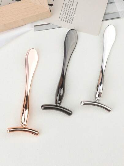 1 cái/3 cái que thoa kem dưỡng mắt, que massage làm đẹp, dụng cụ thoa kem dưỡng mắt, dụng cụ gạt kem dưỡng mắt, dụng cụ làm đẹp hình chữ T bằng kim loại, que thoa kem dưỡng mắt, que massage, que làm đẹp da mặt và mắt, thìa thoa kem dưỡng mắt và kem dưỡng da mặt, bóng massage, quà tặng cho bạn gái