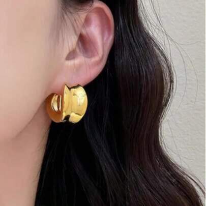 1 par de pendientes minimalistas y elegantes con diseño geométrico retro francés de textura suave, diseñados para mujeres, adecuados para uso diario, viajes, ocasiones de moda y eventos de alta gama