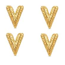 Hoa tai hình chữ V bằng vàng, kiểu dáng Bohemian với họa tiết dập nổi. Mẫu hoa tai đơn giản này phù hợp cho nữ, thích hợp để đeo hàng ngày, dự tiệc và đám cưới. - Nhiều màu - Xem 13