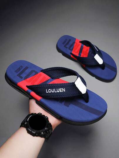 Men's Flip Flops, Fashionable Beach Slippers, Casual Thong Sandals, Summer New Style, Solid Color, Indoor & Outdoor Wear