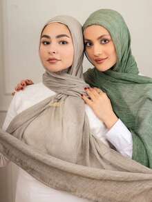 Extra Long Breathable Modest Soft Crinkled Modal Hijab Shawls Scarf With Natural Tie-Dye Texture,Beach,Holiday - Multicolor - View 4