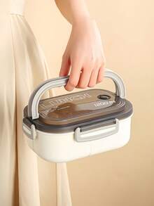 1pc Adult Japanese-Style Bento Lunch Box, Unisex Leak-Proof Dual-Layer Lunch Box With Handle, Reusable, Microwave & Dishwasher - View 8