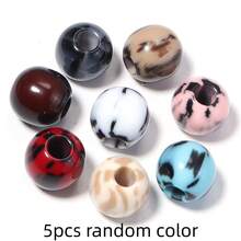 5 hạt cườm giả ngọc bích acrylic hai màu, lỗ lớn, 16mm, họa tiết da báo thời trang, nhiều màu sắc, làm thủ công DIY dùng để trang trí điện thoại, túi xách, quần áo, mũ nón. - Họa tiết da báo hai tông màu - Xem 10