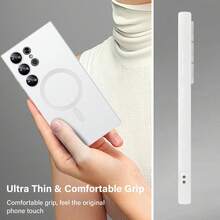 1个奶油白陶瓷液态硅胶亲肤磨砂防指纹强磁环兼容无线充电保护壳，防滑防尘防震，适用于三星Galaxy S26 Ultra/S26 Plus/S26/S26 Edge/S26 Pro/S25 Ultra/S25 Plus/S25/S25 Edge/S25 FE/S24 Ultra/S24 Plus/S24/S23 Ultra/S23 Plus/S23/S23 FE/S22 Ultra/S22 Plus/S22/S21 Ultra/S21 Plus/S21/S20 Ultra/S20 Plus/S20/S20 FE/A57/A37/A17/A07/A56/A36/A26/A55/A35/A25/A15/A24/A34/A14/A16/A06/A05 - 白色 - 查看 8