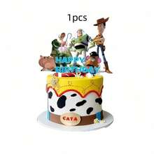 Cartoon Cake Decorating Set, Includes Cupcake Toppers For Birthday Party Dessert Table - Multicolor - View 5