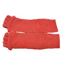 Women Toe Separator Socks Toeless Foot Alignment Socks For Yoga GYM Massage Pain Relief Improves Circulation Stretchy - Màu đỏ - Xem 9
