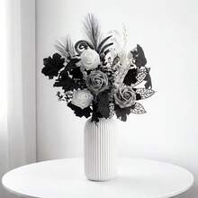 1 Set Includes Roses, Willow Leaves, Eucalyptus Leaves, Artificial Reeds, Maple Leaves, And Other Floral Bouquets | High-End Home Decor Flowers | Permanent Floral, Exquisitely Handmade | Suitable For Weddings, Parties, Festivals, Office Decoration | Unique Modern Style - Multicolor - View 1