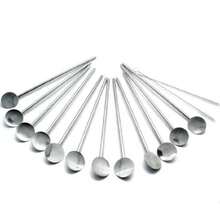 kilofly Reusable Spoon Drink Straws Value Pack [Set of 12 + 2 Cleaners] 7.8 inch - Plateado - Ver 1