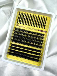 Hinarin 272pcs Spiky Fluffy False Eyelashes Set, 14-20mm Spiky Cartoon Style Lash Clusters, Volumizing Eyelash Extension Kit, DIY Fake Lashes - D - View 8