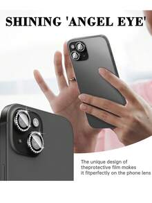 Protector de lente de cámara para iPhone 17/16/15/14/13/12/11 Pro Max, película de anillo de metal para lente para iPhone 11/12/13/14 Plus/14 Pro Max/15 Pro Max - Negro - Ver 6