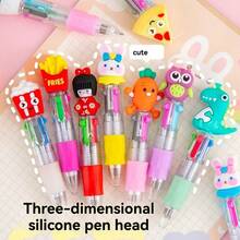 一套可爱多色圆珠笔，卡通3D硅胶笔头，四合一按压式圆珠笔，超萌卡通四色圆珠笔，3D动物头按压式圆珠笔，多色学生文具笔，适合写日记、记事本、学生礼物、派对礼品、课堂奖励 - 色彩缤纷的文具，可爱设计，是学校和办公室的理想用品 - 多款 - 查看 9