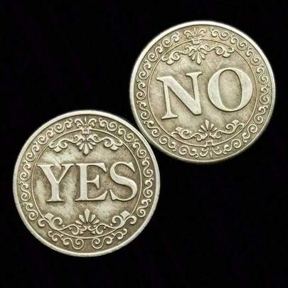 1pc Right Or Wrong Decision Lucky Coin, 1pc Double-Sided Commemorative Coin, Collectible Gift For Friends, Classmates, Family
