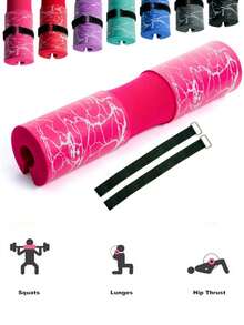 1 Set Barbell Squat Pad - Shoulder Pad, Suitable For Gym, Deep Squats, Hip Thrusts, Weightlifting, Heavy Workouts - Pink - View 9