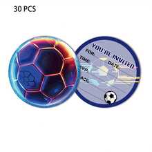 10/30 Thiệp Mời Tiệc Bóng Đá, Phụ Kiện Tiệc Sinh Nhật Bóng Đá, Thiệp Giấy, Họa Tiết Bóng Đá, Thiệp Mời Tiệc Sinh Nhật - A - Xem 7