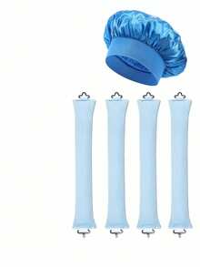 5件/4件/3件套美发造型套装+睡眠帽，免加热卷发器，方便实用，卷发工具，发圈卷发器，睡眠美发工具，女士泡沫卷发器 - 藍色 - 查看 14