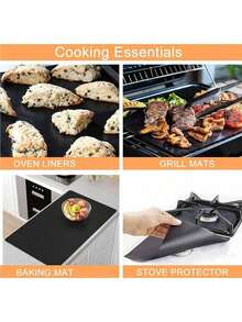 3/2/1 Pc Oven Liners, Easy To Clean Oven/Stovetop Bottom Protective Mats, Non-Stick Heat Resistant Baking Mats For Home And Outdoor Camping Grilling, Durable Thickened Oven Liners, Stove Protectors, Grill Mats, Anti-Spill Pads, Oven And Microwave Mats, Kitchen Supplies, Easy Clean Oven Protectors, Salvamanteles, Valentine's Day, New Year's Eve, DIY Desserts, Kitchen - Multicolor - View 3