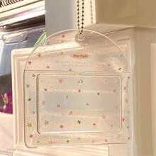 2 chiếc hộp đựng thẻ PVC họa tiết ngôi sao dễ thương, mặt dây chuyền đựng ảnh/thẻ 3 inch - Hình chữ nhật - Xem 4