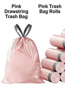 50pcs Small Trash Bags With Drawstring, 4 Gallon Thick Small Trash Can Liners, Odorless/Deodorizing, Multi-Purpose, Suitable For Kitchen, Bathroom, Bedroom, Home, Office Garbage Bin - Multicolor - View 6
