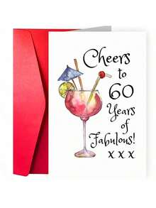 1pc 60th Birthday Greeting Card - Funny 60th Birthday Card For Her - View 1