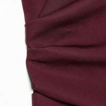  Women Casual Pleated Spliced Short Dress Spring Summer Women Slim Short Sleeve A-Line Puffy Dresses Female Holiday Dress Elegant Red - Red - View 4