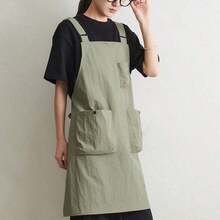 1pc Korean Style Tool Apron, Water-Resistant With Front & Back Pockets, Reversible Vest-Style Apron, Suitable For Outdoor Barbecue, Salon, Coffee Shop, Hotel, Catering, Painting Scenes And Home Kitchen, Unisex - Multicolor - View 4