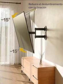 Soporte de pared PARA 32"- 55" ~para monitor de TV de movimiento completo con giro suave, inclinación y extensión, para la mayoría de televisores y monitores de visualización plana - Negro - Ver 2