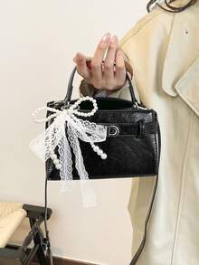 Mini Niche Design Square Bag, New Arrival High-End Commuter Handbag, Fashion Versatile Shoulder Crossbody Bag - Black - View 5