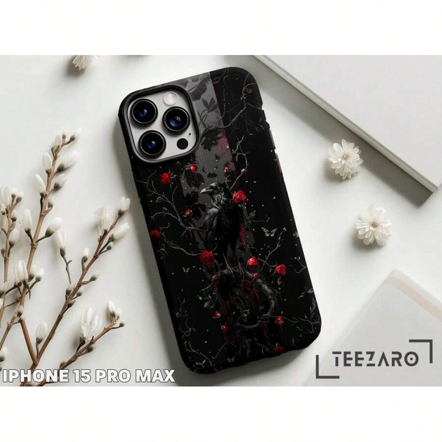 Funda para Teléfono Gótica Raven Rose: Cubierta Protectora Brillante/Mate - Multicolor - Ver 1