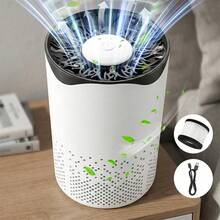Mini Desktop Air Purifier USB Small Portable Air Cleaner, HEPA Filter Bedroom Office Home Car Smoke Pollen Dust Odor Eliminator, Quiet Touch Control White - A - View 11