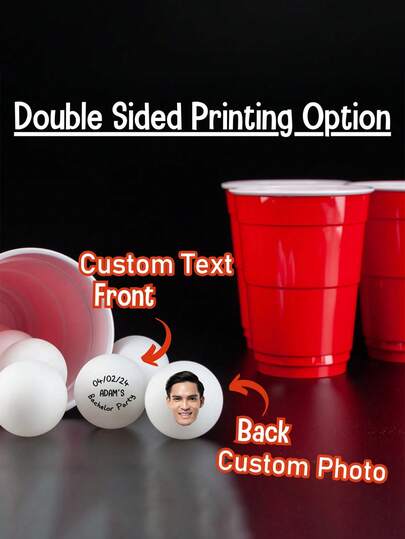 Bóng bàn tùy chỉnh, Bóng Beer Pong cá nhân hóa - Có thể tùy chỉnh với ảnh và văn bản - Phụ kiện Beer Pong vui nhộn, Bóng bàn cá nhân hóa, Quà tặng tiệc độc thân, Quà tặng phù rể