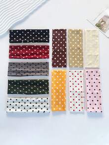 1条新款波点瑜伽弹力发带，时尚波点化妆发带，运动健身吸汗带 - 彩色 - 查看 3