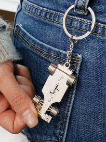 Custom Racing Car Style Keychain, Personalized Car Keychain Key Chain Keychains, Customized Name Metal Car Keyring Accessory, Customizable Unique Auto Lover Gift, Perfect For Father's Day Gift, Birthday Gift, Daily Carry, Car Accessories, Gift For Him Her Couples Friends - Style B - View 7